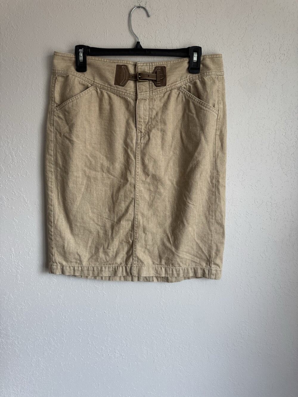 Lauren Ralph Lauren Tan Khaki Knee Length Straight Skirt Womens 8 Classic